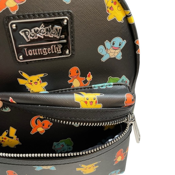 NEW Loungefly Pokemon Starters Black Mini Backpack Exclusive Design New With Tag - Picture 14 of 16